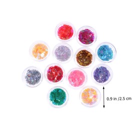 BIUDECO Unique Christmas Nail Decorations 12pcs Crystal Sequins False Nail Stickers Easy Apply Fashionable Manicure