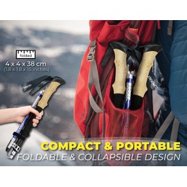 TREKOLOGY TREKOLOGY Trek-Z Collapsible Hiking & Trekking Poles - Balance Support for Seniors, Women, and Men, 2pc Per Set
