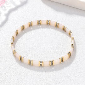 KELITCH Tila Beaded Bracelet Simple Handmade Charm Stretch Bracelet Summer