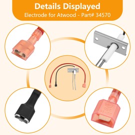 RV Furnace Igniter 34570 Replacement Electrode Assembly for Atwood/Hydro Flame RV Furnace Ignitor Electrode, Fit 8520-IV 8525-IV 8531-IV 8535-IV 8935-III-DC 8940-III-DC 8935-III-AC 8940-III-AC