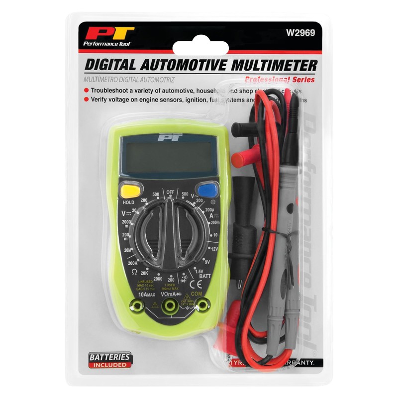 Performance Tool W2969 Compact Digital Multimeters , Electronic Amp Volt