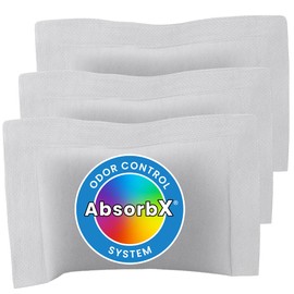 iTouchless AbsorbX Odor Filters 3-Pack, Absorbs Trash Odors, Natural Activated Carbon Technology, Biodegradable for use Trash Cans with a Standard Size Odor Filter Compartment
