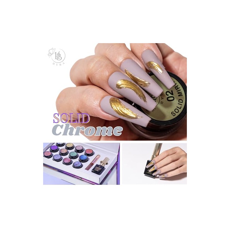 Solid Mirror Chrome Nail Pigment Collection 1