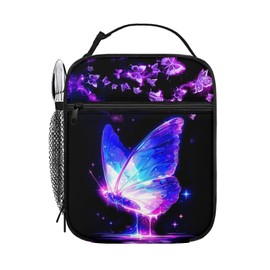 Fiwsuyr Butterfly Lunch Box Reusable Insulated Lunch Bag for All Seasons 10 Inch