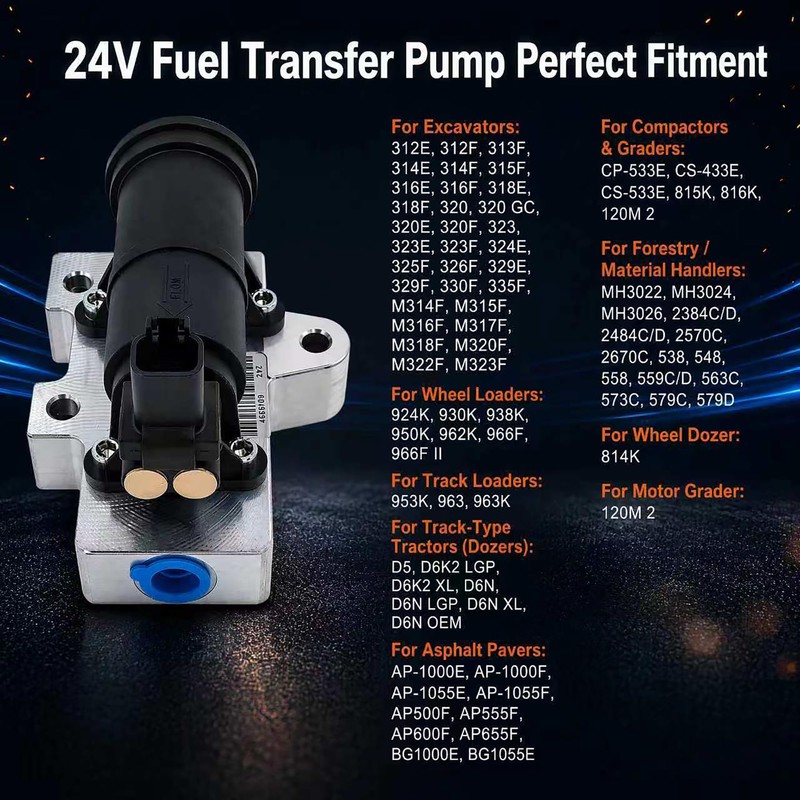 446-5409 24V Fuel Transfer Pump for Caterpillar CAT C4.4 C6.6
