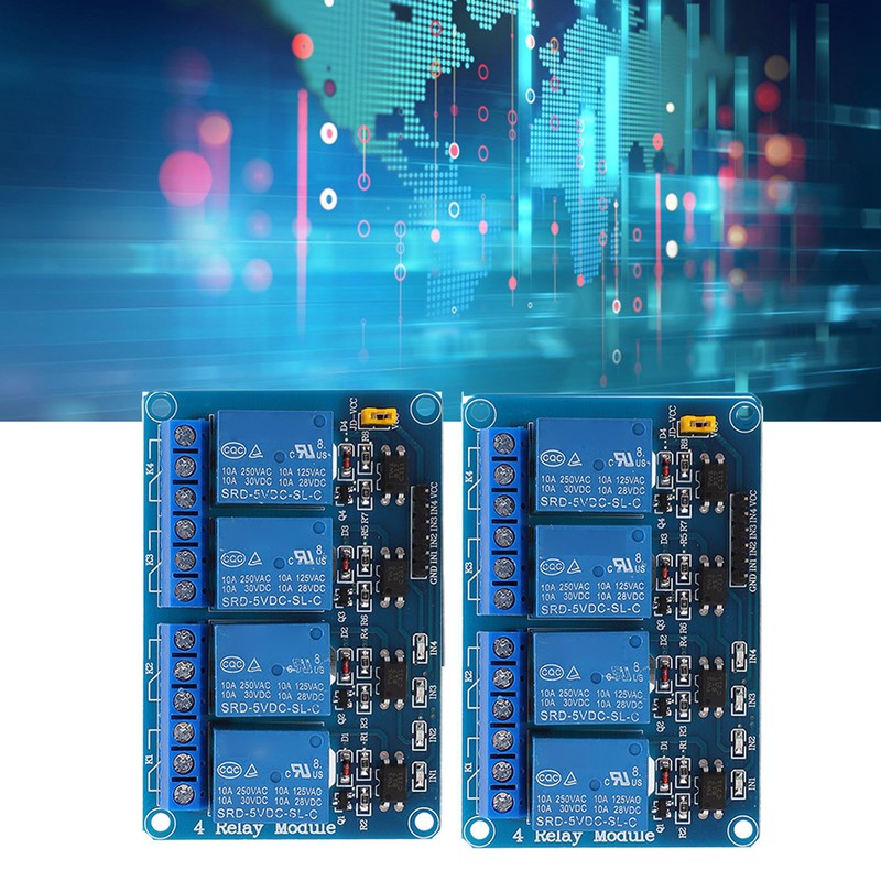 2PCS 4 Channel Relay Module Optocoupler Isolation ABS Solid State
