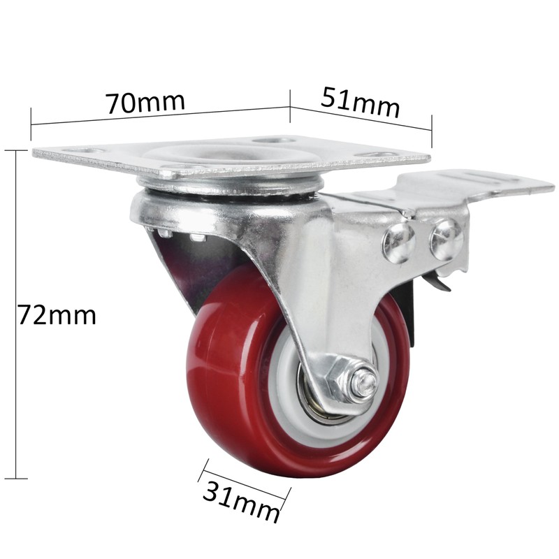 Finnhomy Caster Wheels Set of 4 with Brake 2 Inch