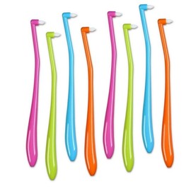 AmeriCan Goods 5/pk Dental Tufted Brush Toothbrush Specialty Trim Interspace Brush for Denture, Braces, Ideal for Pet's Tooth Detail Cleaning (Assorted)