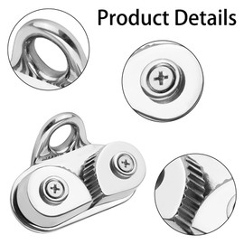 DONGKER Cam Cleat Marine 1 Piece Stainless Steel Bulkhead Clamp Boats Cam Clamp Curry Clamp with Wire Guide Ring for Max. 15 mm Rope