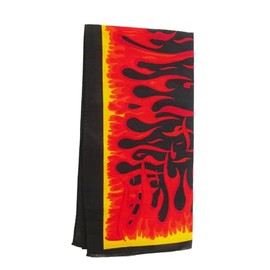 Sewology Flame Bandanna Wearable Scarf 100% Cotton, 21 x 21 Inch, Black, Red