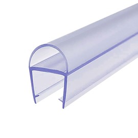 Cozylkx U Type Glass Door Bottom Seal, 33" Long Cutable Waterproof Shower Door Sweep, Automatic Door Gap Sealing Anti-Collision for 0.59" (15mm) Glass