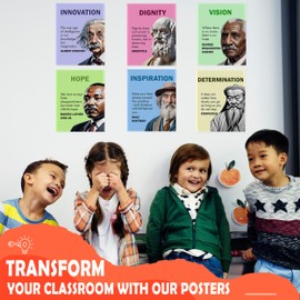 12 Pcs World History Posters for Classroom, Figures and Quotes, Motivational US History Posters to Inspire for Middle school, High School, Social Studies Teaching Resources Classroom Decoration 11x14