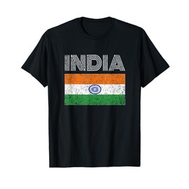 Indian National Flag Design India Map Country Vintage Gift T-Shirt