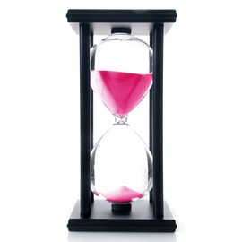 Bellaware 60 Minutes Hourglass, Wood Sand Timer,Pink
