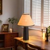 Matte Black Rattan Table Lamp for Bedroom, Modern Wicker Lamps