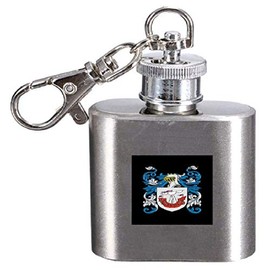 Owens Family Crest Surname Coat of Arms 1oz Hip Flask Kerying Engraved