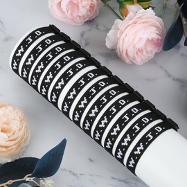 Meajjew 12PCS WWJD Christian Bracelet Pack, Christian Jesus Gifts Adjustable Wristbands, WWJD Bracelets Bulk - What Would Jesus Do Bracelet for Women Men, 12 Black