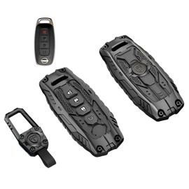 Heavy Zinc Alloy Key fob Case Cover with Keychain Compatible with Nissan Pathfinder Rogue Kicks 2023 2024 Key Shell Accessories (Model-A)