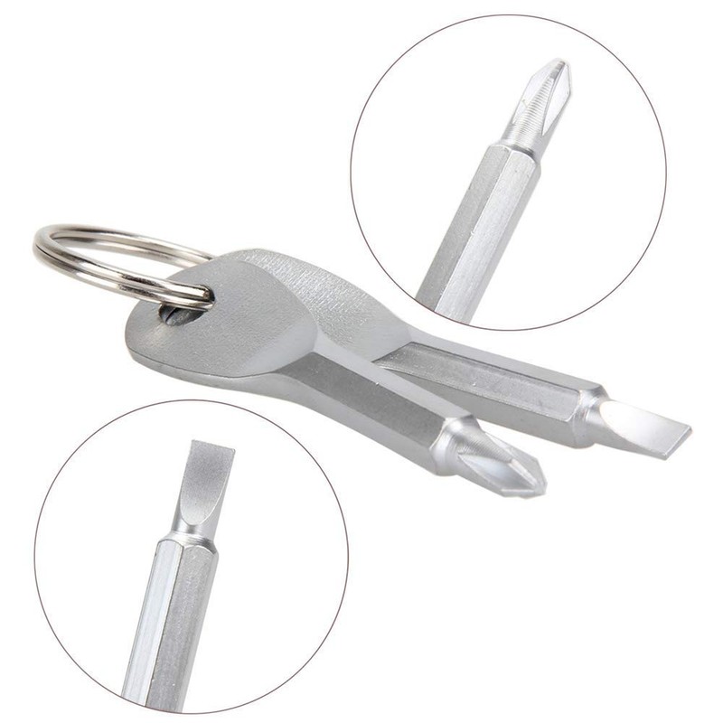 8 pcs Pocket Screwdriver Keys Stainless Keychain Screwdriver Set Mini