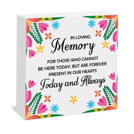 Memorial Wooden Plaque Sympathy Memorial Gift for Loss of Loved One Bereavement Gift Wood Box Sign Remembrance Keepsake Condolences Gifts for Loss of Dad Mom Husband Wife Christmas Wedding Decorations