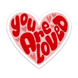 3PCs You are Loved Sticker Encouraging Heart Self-Love Affirmation Sticker Inspirational Positivity Mental Health Waterproof Vinyl Motivational Stickers for Laptop Water Bottle Tumbler 3x2.7 Inches