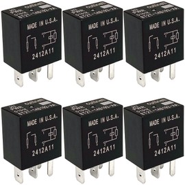 6-Pack 8T2T-14B192-AA Relay 12VDC 30A 4-Pin SPST Automotive Relay - Compatible with Select Ford F-150, Explorer Vehicles - Fixes Fuel Pump, Cooling Fan & P0230/P0691 Errors