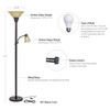 Catalina 18223-002 Transitional Metal Uplight Floor Lamp with Reading Light