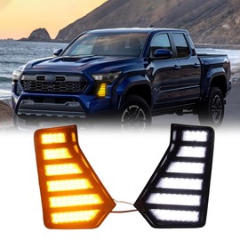 NITOYO LED Fog Lights Kit Compatible with Toyota Tacoma 2024 2025 DRL Daytime Running Lights Amber Sequential Flash Turn Signal Toyota Tacoma Accessories (1 Pair