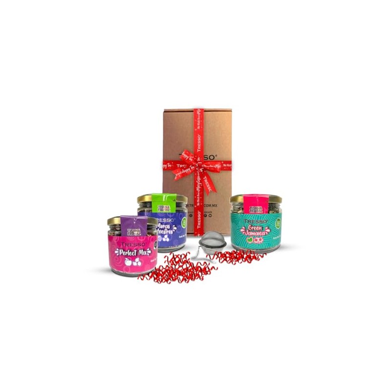 TRESSO Frascos de Tisanas Frutales y Herbales con Infusor para