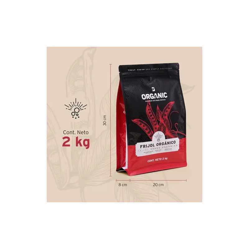 Frijol Negro Orgánico 2 Kg Alto Valor Nutricional B Life