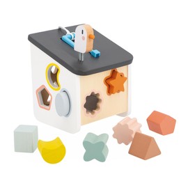 Janod Sweet Cocoon - Wooden Bird House Shape Sorter - 9 Piece Set - Ages 18 Months - 3 Years - J04062