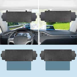 2 Pack Polarized Sun Visor Extender for Car with 2 Side Sunshade, Car Visor Extender Sun Blocker, Upgraded UV400 Sun Visor Extension with PC Lens, Anti-Glare Car Visor for Safe Driving