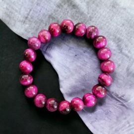 PINK Rose Red / Pink Tiger's Eye Bracelet Natural Stones Calming Healing Bracelet