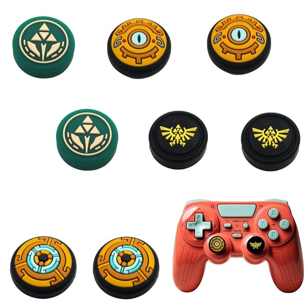 Zelda Joystick Caps Compatible with Nintendo Switch/Switch Lite/OLED/DNSL, Zelda Thumb Grips Switch, Controller Stick Attachments, Controller Accessories, Zelda Thumbstick Caps, Gifts for Fans, 8