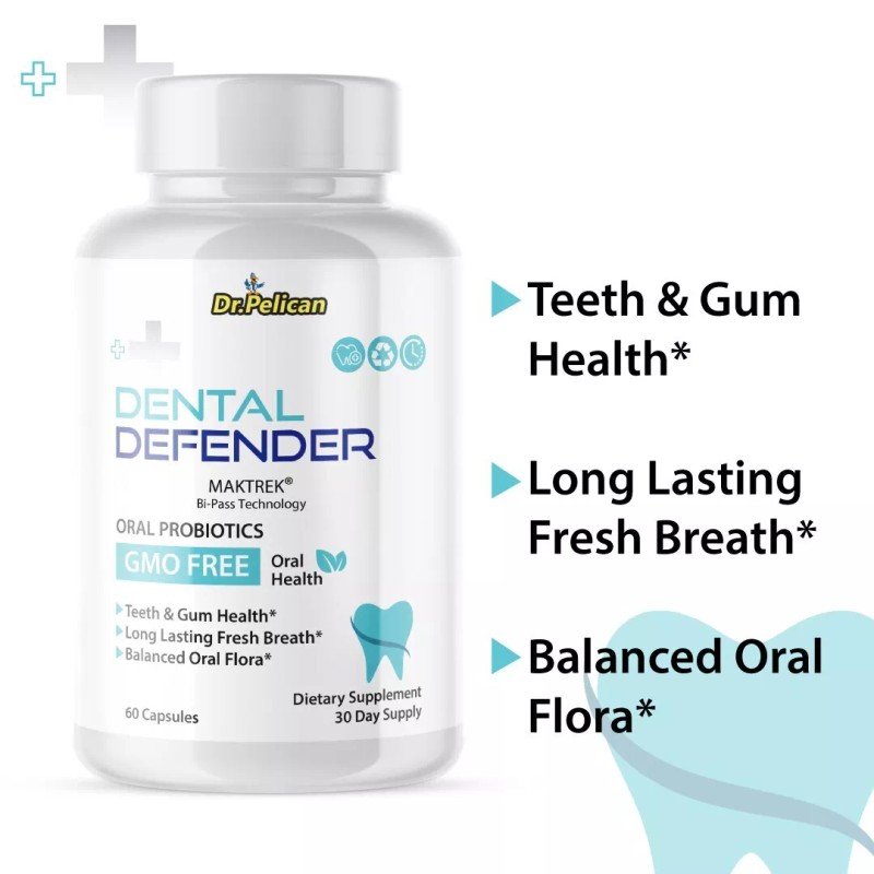 Pelican Vitamins Dental Defender- Oral Support- 2 Bottles- 120 Capsules