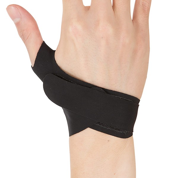 D&M #D-30 Thumb Supporter, Thumb Wrap, Fixed, Protection, Medium Compression, Thin, Smartphone Pack of 1, Made in Japan, Black, For Right, Size M, Wrist Circumference: 5.9 - 6.7 inches (15 - 17 cm)