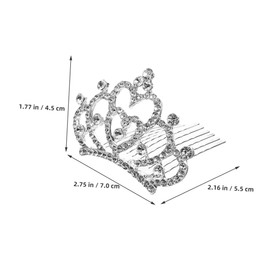 Healeved Mini Tiara Hair Comb for Girls Small Rhinestone Crown Headband Accessory Flower Clip
