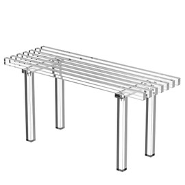 Sumerflos Acrylic Entryway Bench - 35" Clear Shoe Storage Bench for Bedroom & End of Bed & Hallway, Holds Up to 300 Lb (Seat for 2 People), Modern, Easy Assembly