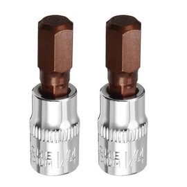 2PCS Juttzzei Hex Bit Socket, 1/4" Drive x H8 (8mm) Allen Key Socket, Premium S2 Alloy Steel 8mm Hex Bit with 1.5" Length for Torque Wrench, Ratchet Wrench, Impact Power Drills