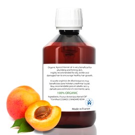 Organic Apricot Kernel Oil Cold Pressed Face, Body & Hair Care Oil Moisturising & Rejuvenating Natural Anti-Ageing Skin Firming 500 ml