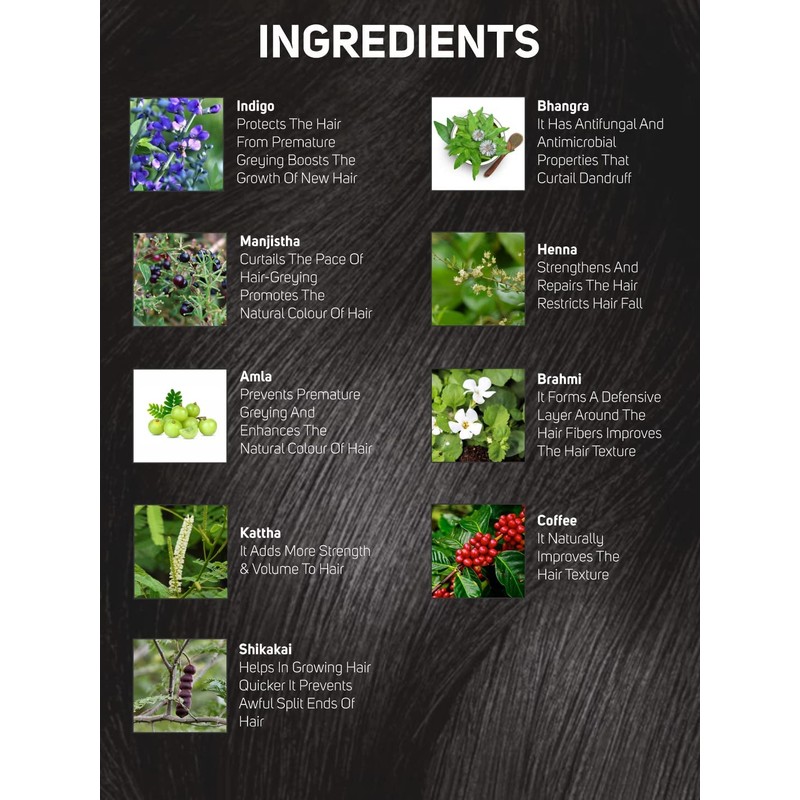 Vegetal Safe Hair Color - Soft Black 50gm - Certified