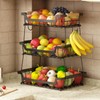 GILLAS 3 Tier Countertop Fruit Basket with 2 Banana Hangers