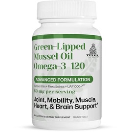 TURNER New Zealand Green Lipped Omega-3 Mussel Oil, 53x Higher Potency with UAF1000+ Super Antioxidant for Superior Joint Comfort & Mobility, No Fishy Aftertaste, 1 Bottle, 120 Softgels