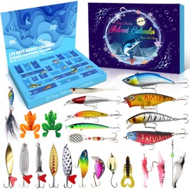 Tylices Fishing Advent Calendar 2025, Fishing Calendar, 24 Fishing Bait Set, Fishing Lover, Christmas Calendar, Fishing Advents, Gift for Fishermen, Adults, Teenagers, Boys