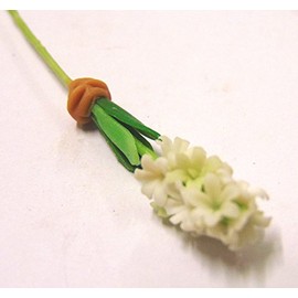 Tumdee Miniatures Dolls House Miniature Single White Hyacinth Flower Miniature Accessory
