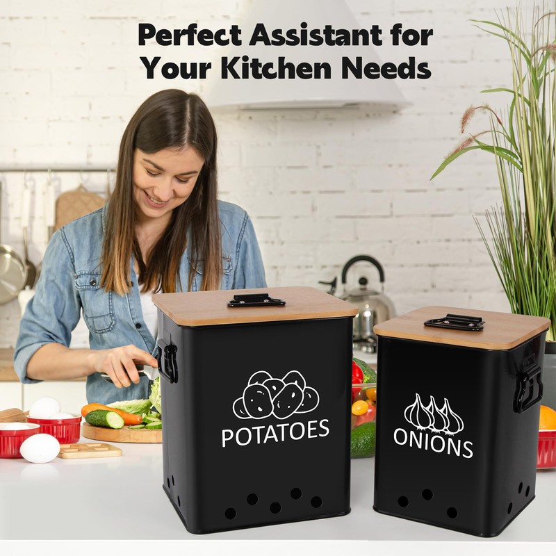 Candco Potato and Onion Storage Bin, Set of 2 Vegetable