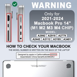 GPXIIZ Case Compatible with MacBook Pro 14 Inch M4 M3 M2 M1 Pro/Max Protective Case 2024-2021 A3112 A3185 A3401 A2918 A2992 A2779 A2442, Soft TPU Frame + Scratch-Resistant Hard Case 14.2 Inches, Matte