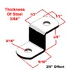 888 Mfg 3/8" Offset Clips Extra Heavy Duty with Screws