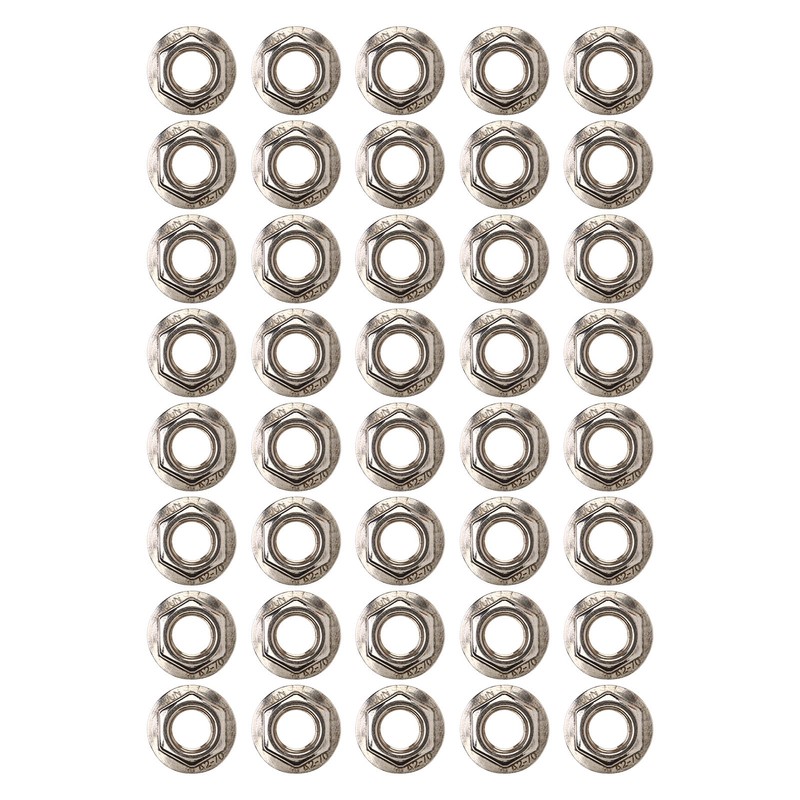 40pcs M10x1.25mm Hxagonal Flange Nuts Stainless Steel Rust Resistant Fine