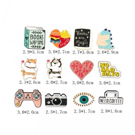 12 Pcs Women Brooches Bulk Set Enamel Pins Cartoon Cute Pins Brooch for Women Girls Backpacks Aesthetic Brooch Pin Badges for Women Girl Jeans Jackets Hats Decor